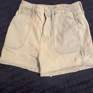 Universal Thread Highest Rise Midi Shorts 4 Cargo Style Light Wash Stretch Denim